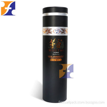 Single Wine Bottle Wine glasses Packaging Paper Round Tube Box OEM